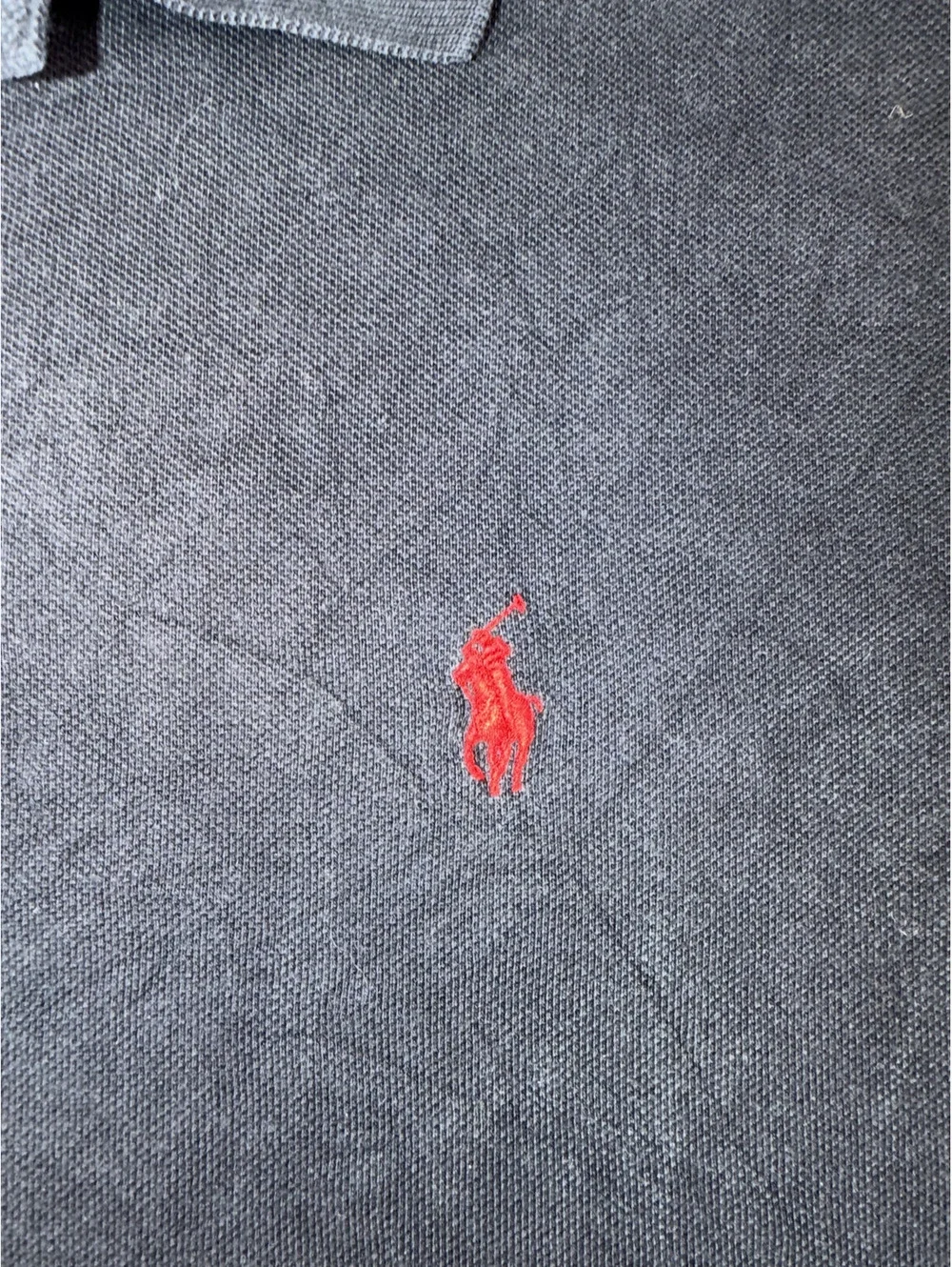 Polo Ralph Lauren Classic Black Polo Shirt with Red Logo - Size Large
